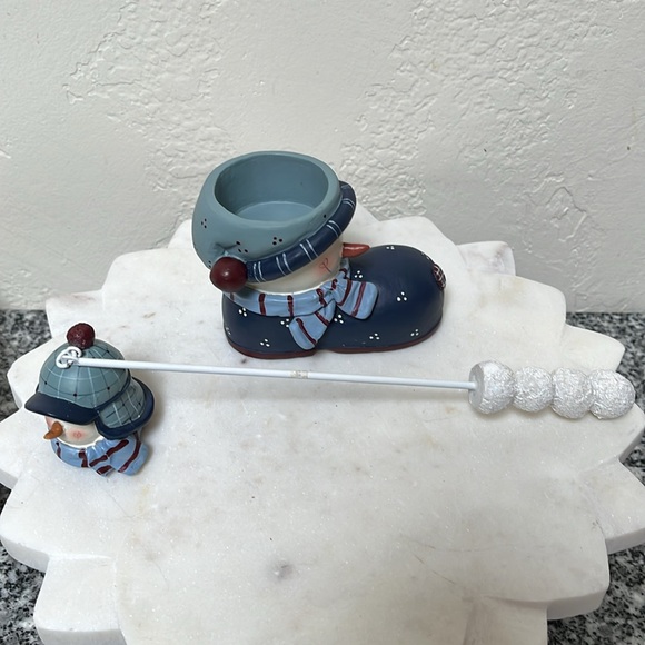 NIB Snowman Candle Holder & Snowman Head Christmas Candle Snuffer - Picture 3 of 14